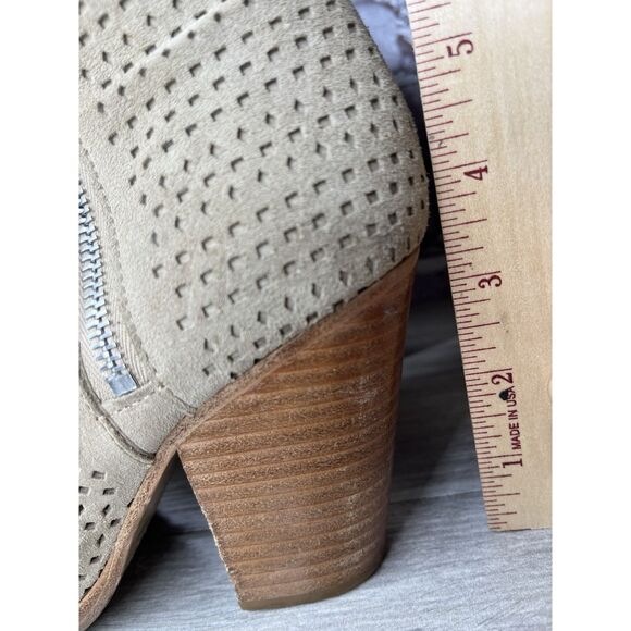 Rag & Bone Margot Tan Beige Suede Dual Zip Perforated Boots Booties Women 36.5EU - Picture 7 of 16